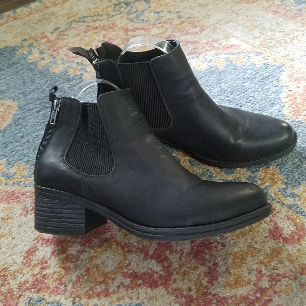 Pierre Dumas double zip back black booties boots size 9 - Picture 1 of 13